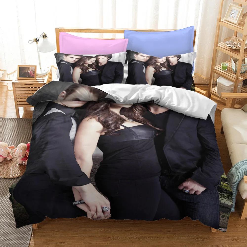 3D Printe The Vampire Diaries Duvet Cover Pillowcase Bedding Set Boys Girls Single/Double/Queen Size Bed Kids Adult 3piece Set