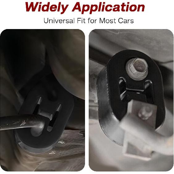 Exhaust Hanger Rubber 2 Holes, Universal Adjustable Exhaust Insulator Muffler Hanger Automotive Replacement Muffler Bracket Mount Hangers with 2
