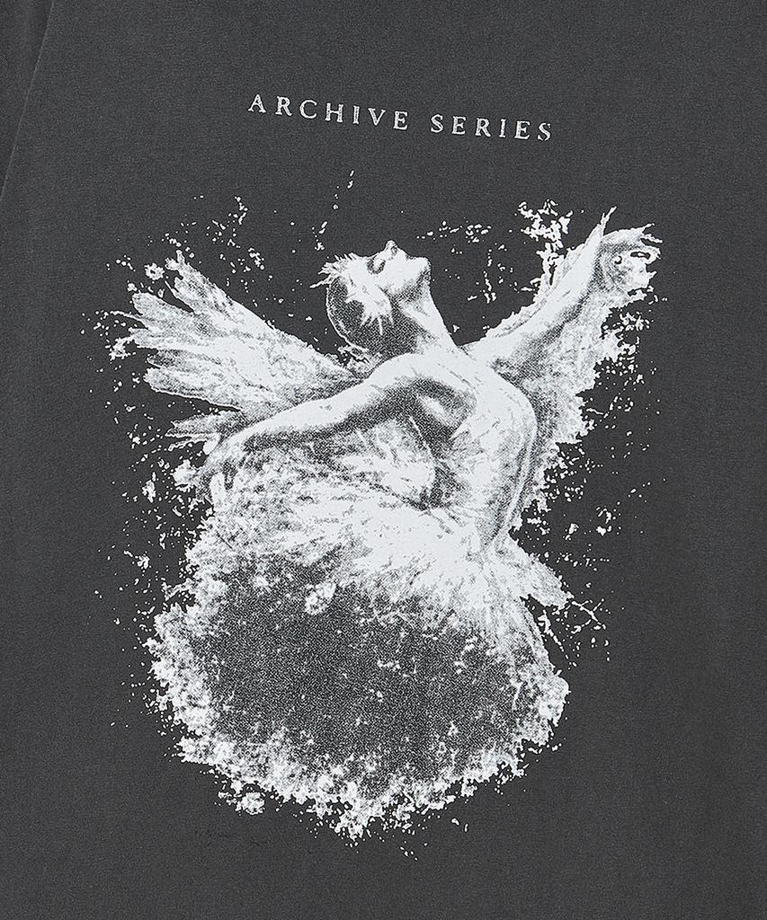 BEYOND CLOSET [Collection Line] Shadow Swan Washed Short Sleeve T-Shirt Washed Charcoal