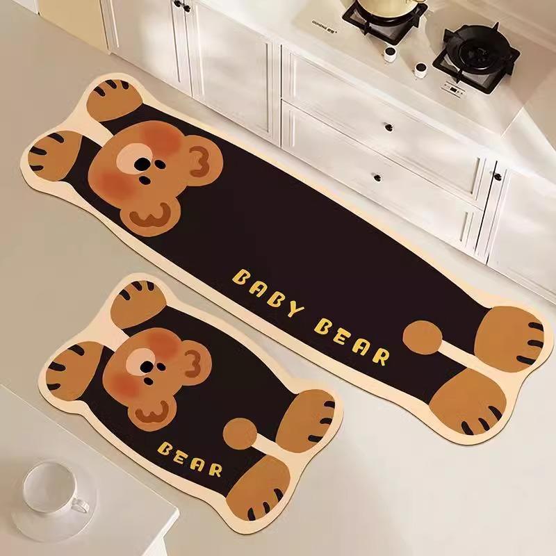

Cartoon Kitchen Mat Absorbent Quick Drying Diatomite Anti-Oil, Anti-Slip, Dirty, Easy To Take Care Of Carpet Home Decor 40x60cm 16x24inch