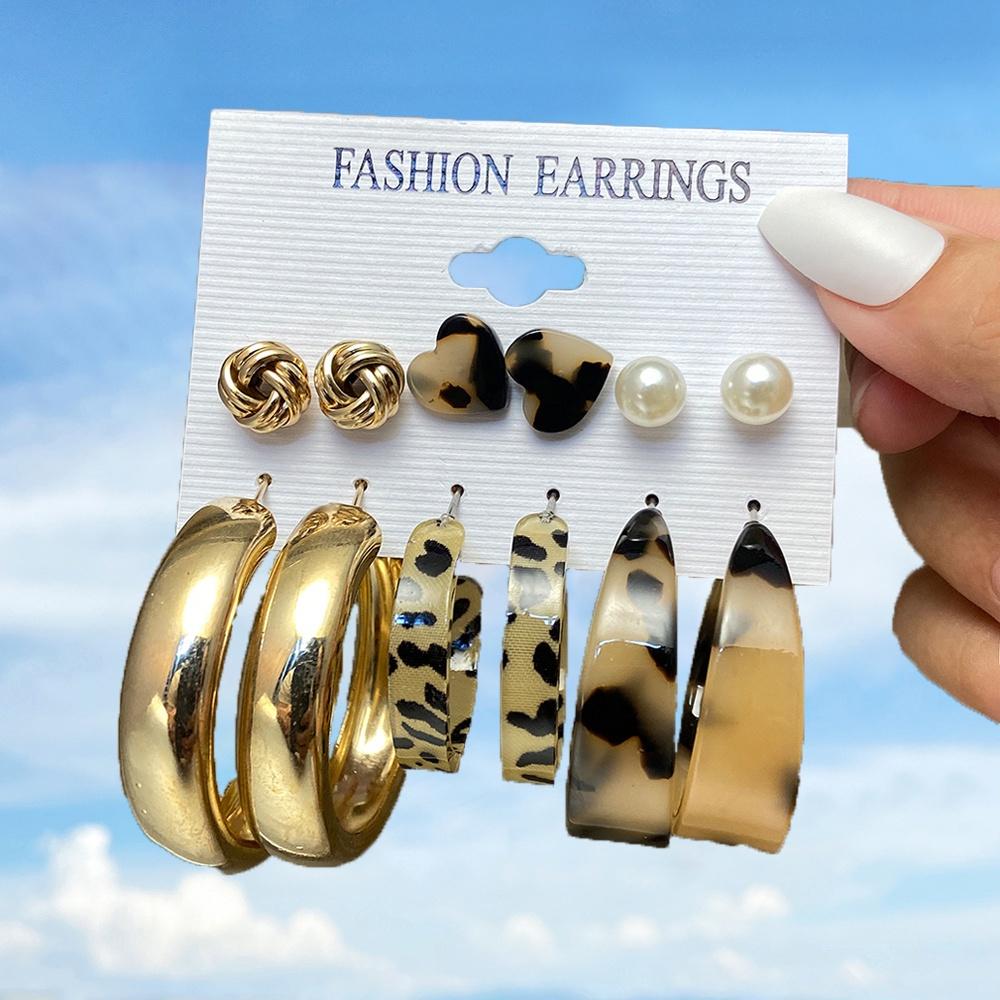 iF ME Fashion Pearl Earring Set Women Luxury Butterfly Love Heart Gold Stud Earrings Resin Hoop Earrings Jewelry Accessories