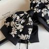 Elegant French Retro Bow Ponytail Clip and Ink Wash Skirt Hair Tie for Women