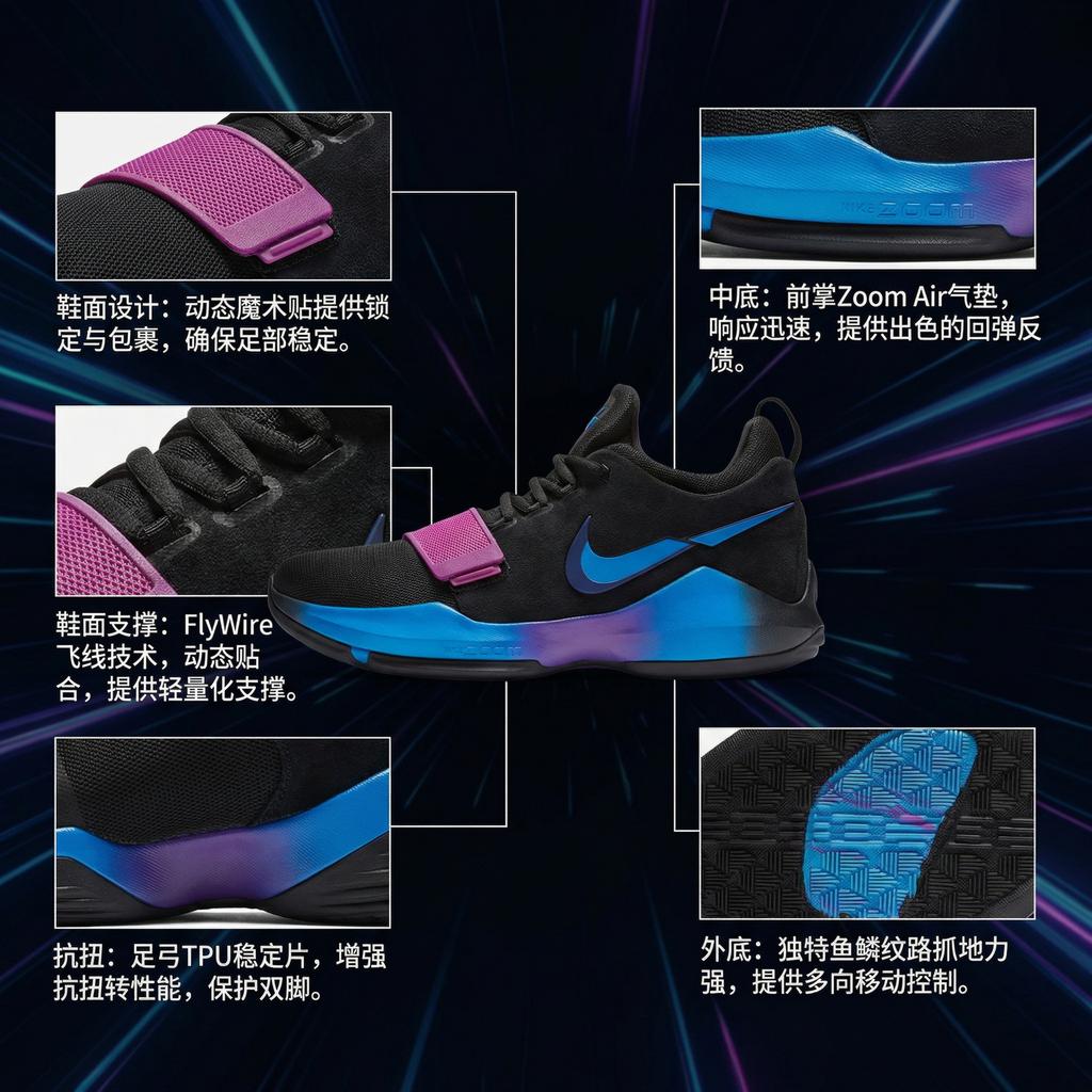 Nike PG 1 Grip Basketball Shoes Men's Black IV2869-002