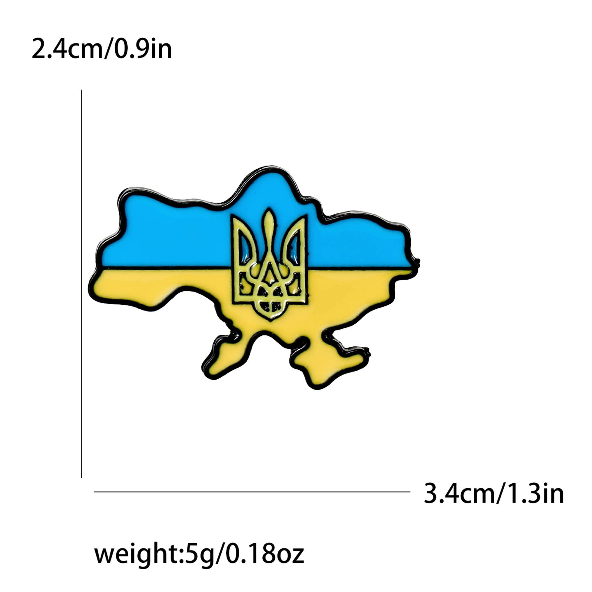 

Fashion Ukraine Map Brooch Патріотична колекція Емаль Drip Pin Орнамент Значок
