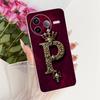 For Xiaomi Poco F7 Pro 5G Case Cover Transparent Luxury Crown A-Z Letters 2D Flat Pattern Soft Casing 24117RK2CG