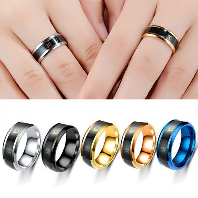 Wasserdichter Schmuck Temperaturempfindliche Ringe Hochzeit Gefühl Intelligent für Frauen Männer Temperaturring Stimmung Emotion Titanstahl Accessoires