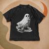 Ghost Broom Shirt: Spooky Vintage Halloween Comfort Colors Tee