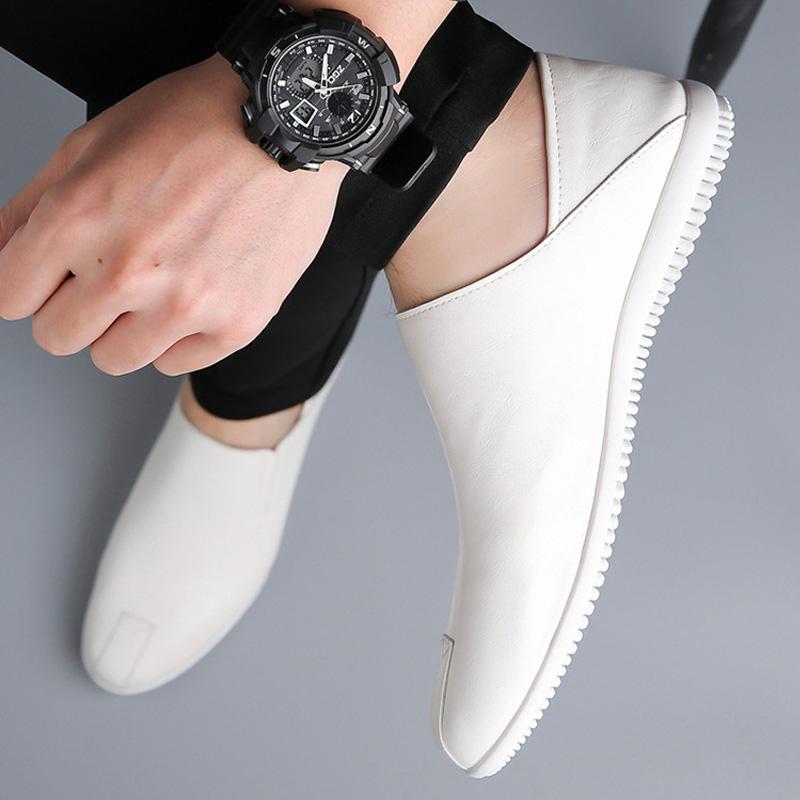 Mode Herren Slipper Bequeme Flache Freizeitschuhe Atmungsaktive Slip-On Weiches Leder Fahrschuhe Mokassins Hombre Herrenschuhe