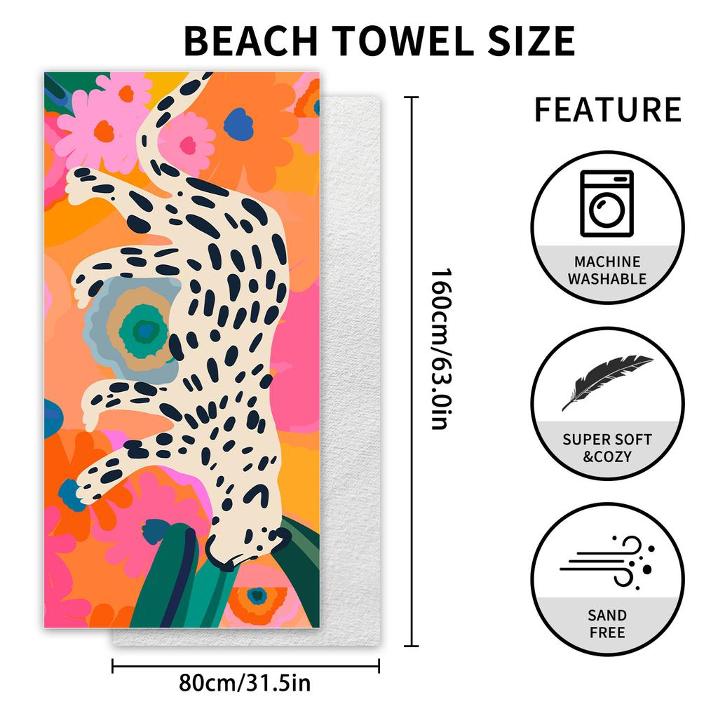 Support Double-sided Velvet Quick-drying Sports Towel with Sunscreen Beach Towel Printed Bath Towel Absorbent Towel