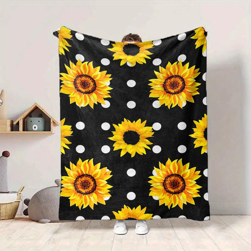 1pc Sunflower Pattern Blanket Warm, Cozy, And Soft, Suitable for Sofas, Beds, Cars, And Office Use.Perfect for Camping And Travel, Making It a Great G
