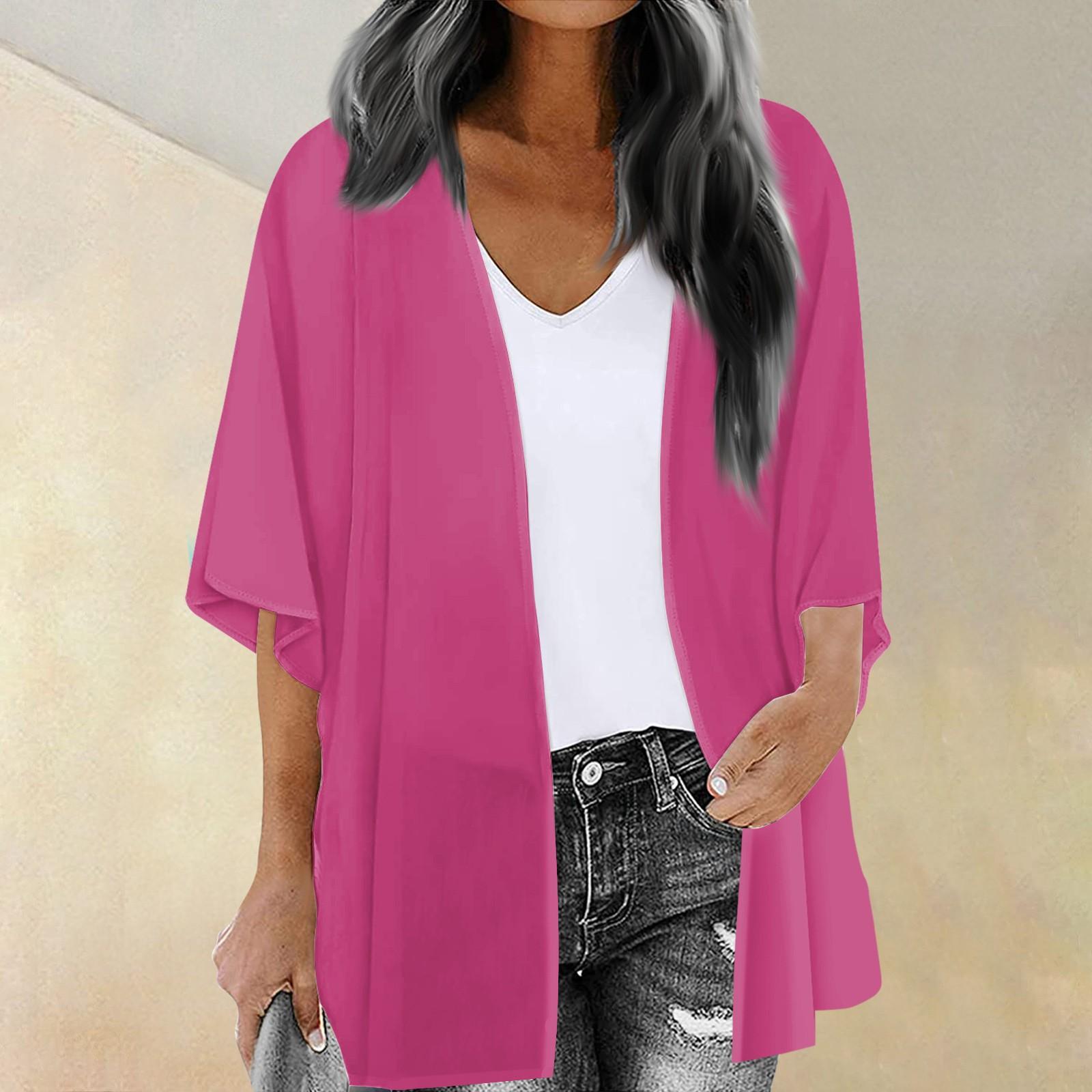 Женский модный кардиган с рукавами из семи частей с принтом, свободная блузка, повседневная блузка, топ M