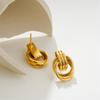 Boucles d'oreilles Clous Élégantes Bijoux de Fête Texture Acier Inoxydable Parfaites pour Rehausser l'Élégance pour le Bureau ou une Soirée