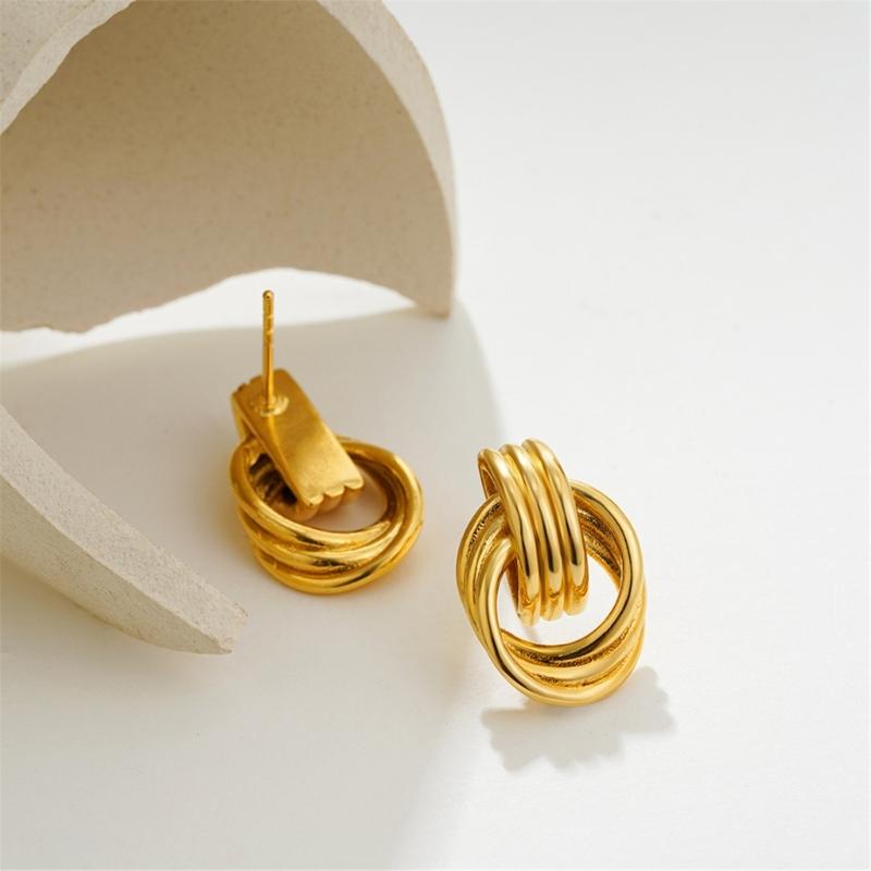 Boucles d'oreilles Clous Élégantes Bijoux de Fête Texture Acier Inoxydable Parfaites pour Rehausser l'Élégance pour le Bureau ou une Soirée