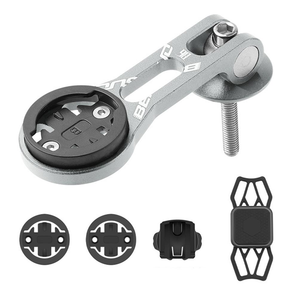 Out Front Bike Computer Mount Cycling Computer Extended Mount Aluminum Alloy Phone Flashlight Stem Bracket Universal for Cycling