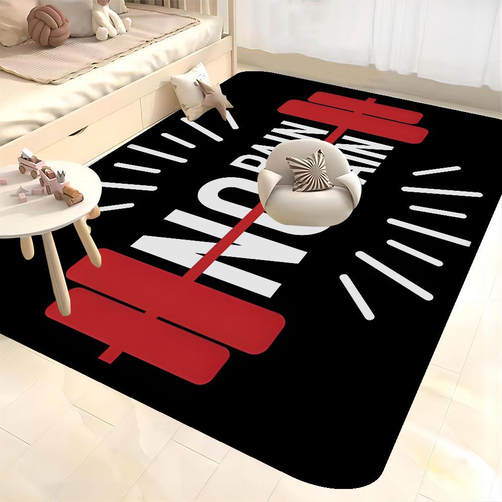 No Pain No Gain GYM Room Mats Washable Non-Slip Living Room Sofa Chairs Area Mat Kitchen Alfombra