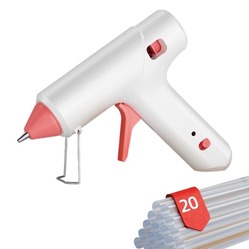 

Fast Preheating Glues Guns Set Adhesive Sticks Craft Guns Suitable for Crafting Home Repairs Industrial Use Metal Stand розовый