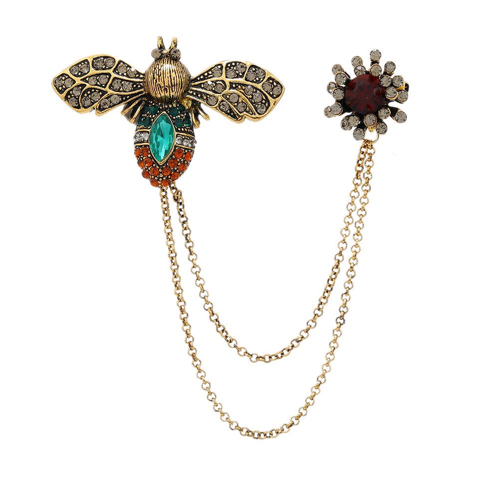 Vintage Baroque Crystal Cross Brooch for Women & Men - Rhinestone Classic Badge