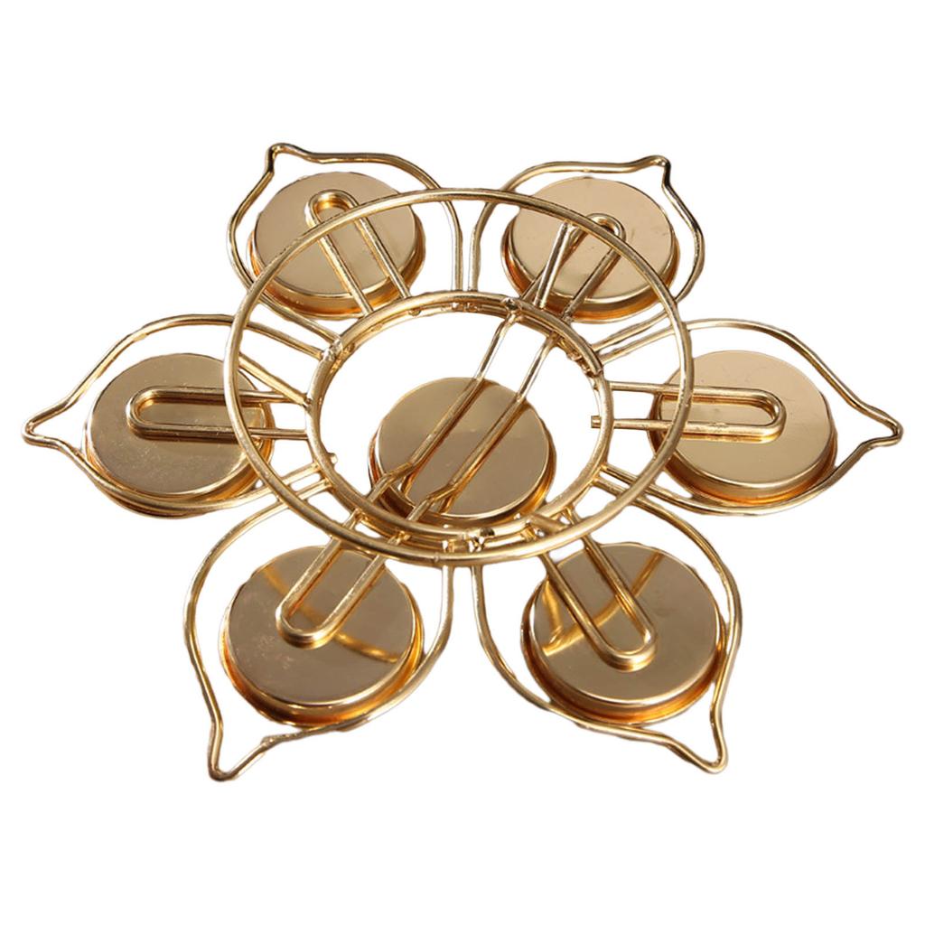 Butter Lamp Holder Pure Copper Candlestick Candle Holder Seven Star Lamp Holder Lotus Buddha Lamp Base