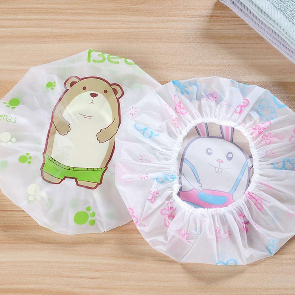 Reusable Shower Cap Waterproof Oilproof Hat Cute Head Hair Cover