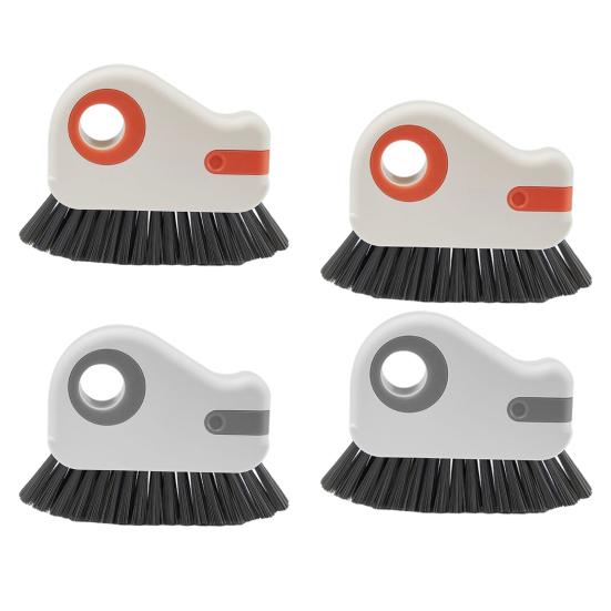 1/2 ks štěrbinový kartáč 2 v 1 kartáč na čištění drážek přenosný čistič okenních kolejniček s tvrdými štětinami škrabka lopatka ergonomická rukojeť čistič štěrbin