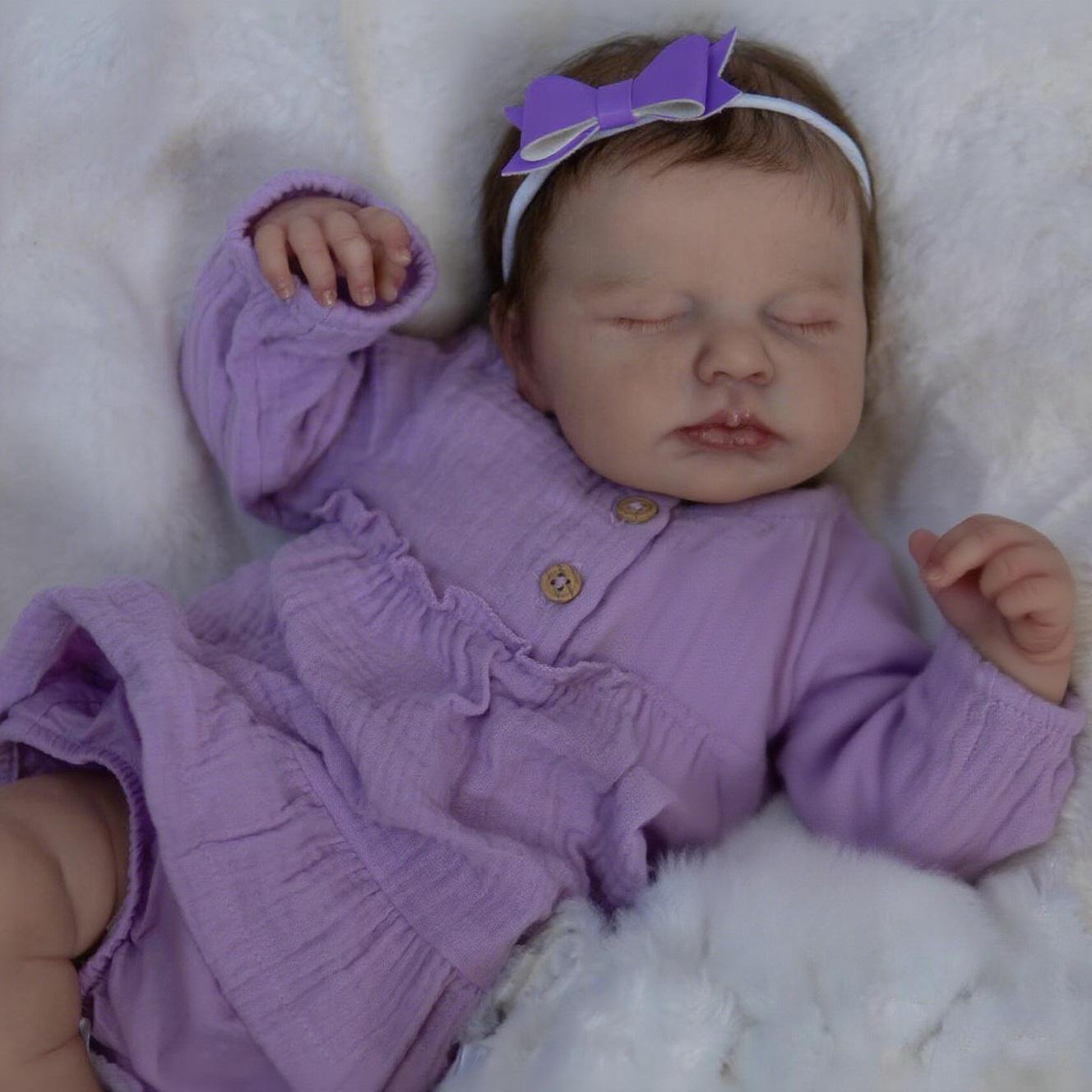 

BZDOLL 48 СМ 19 дюймов Тканевое тело 3D-роспись с видимыми венами Спящая кукла Реборн Игрушка для детей Кукла для спящих младенцев Ручная работа Мода Подарок на день рождения 48cm/19inch