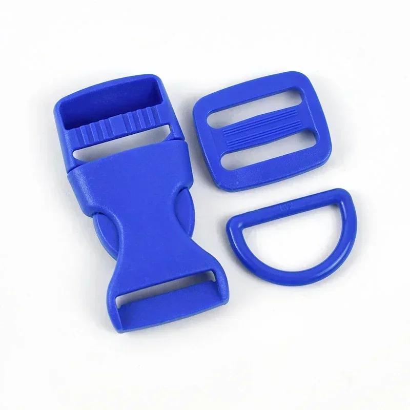 2/5 Sätze 15/20/25mm Kunststoffschnalle für Rucksackgurt Tasche Seitenclip Schnellverschluss Haustierhalsband Gurtband Tri-Glide Schieber Haken
