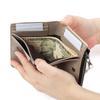Doubles Bifold Wallet with Deep Bill Matte Python Leather and Italian Cowhide Leather KSK-7052 Compartment, L-Shaped Zipper, (Black)