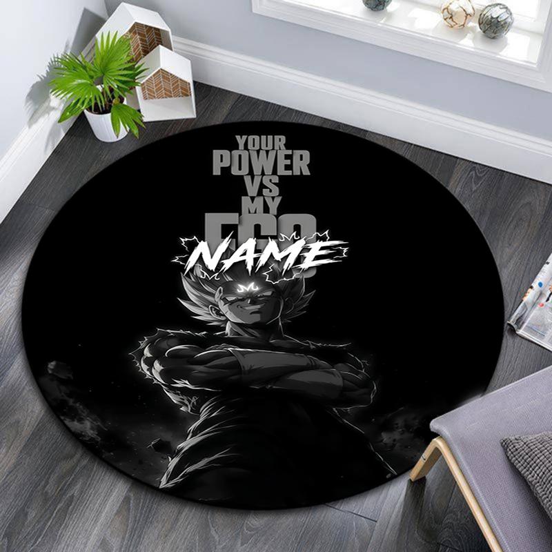 Custom Name,Goku pattern round rug,Carpet Rug for Living Room Bedroom Playroom ,Non-slip Floor Mat,Holiday Gifts and Birthday Gifts.