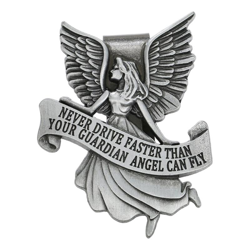 Car Visors Clips Metal Angel Safety Charm Decoration Inspirational Travel Protection Angel Clip Car Accessory