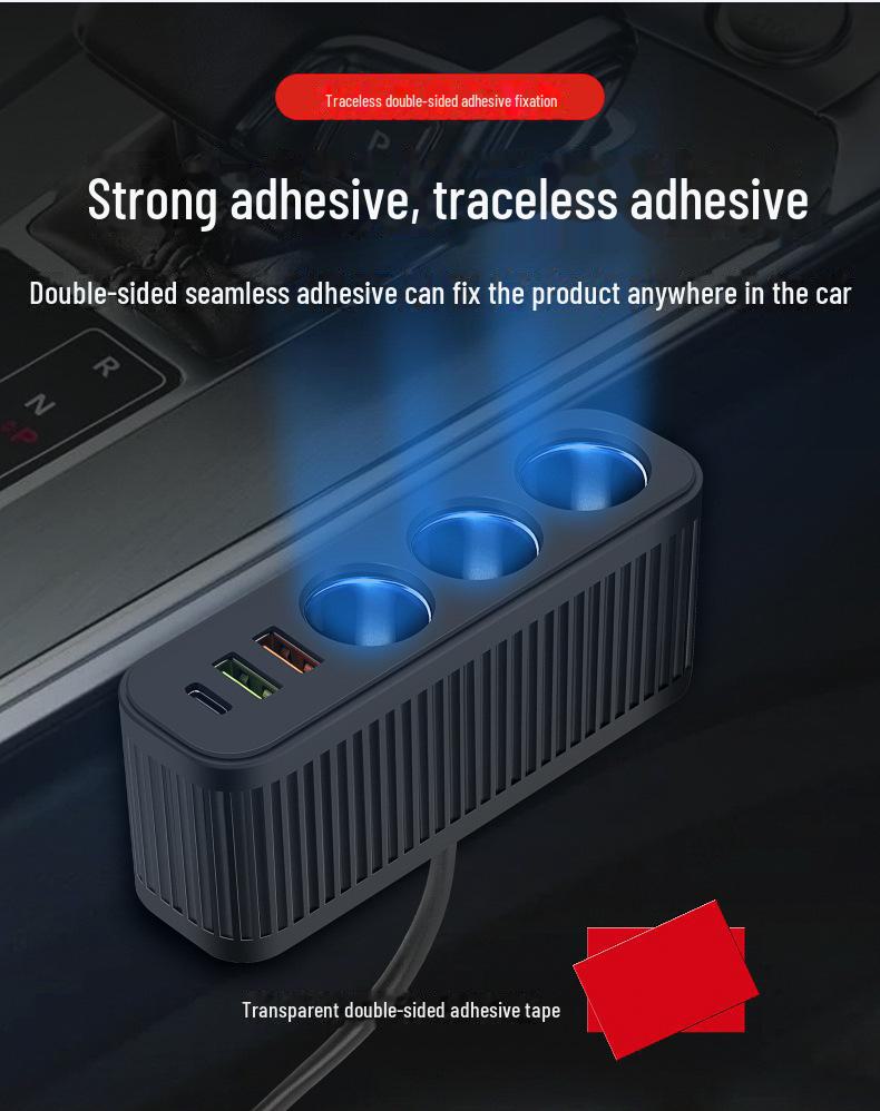 120W Dual USB + PD 30W Schnell-Autoladegerät: Ein-zu-Drei Zigarettenanzünderadapter mit intelligentem Multifunktionsladen.