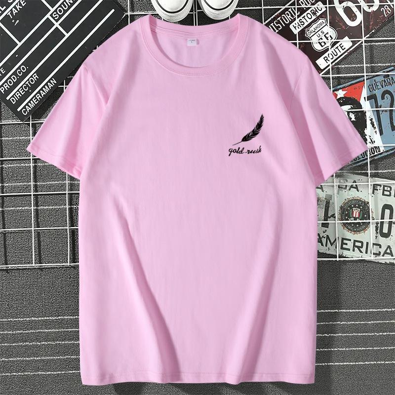 

Летняя мужская футболка с круглым вырезом в стиле минимализма 2025 года с короткими рукавами, мужские хлопковые модели для мужчин и женщин, свободная футболка с круглым вырезом большого размера XXL