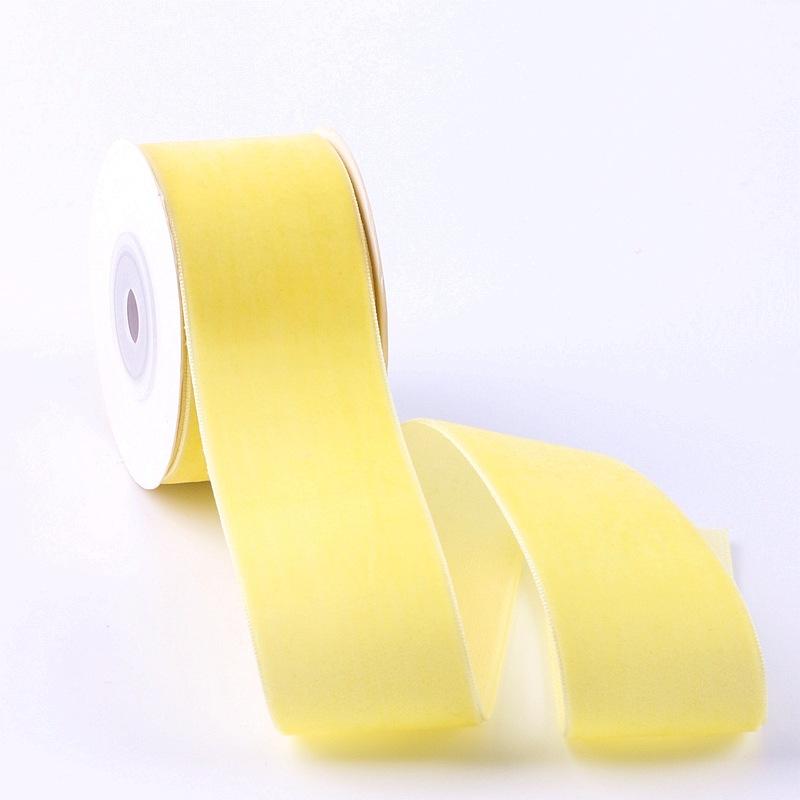 Eco-Friendly 38mm Single-Sided Flocked Velvet Ribbon Spool for Gift Wrapping DIY Bows Hair Accessories Birthday Cake Box Bands