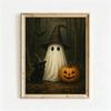 Printable Vintage Halloween Wall Art Witch & Ghost Art Spooky Black Cat Print Gothic Moody Halloween Room Decor Gift Poster