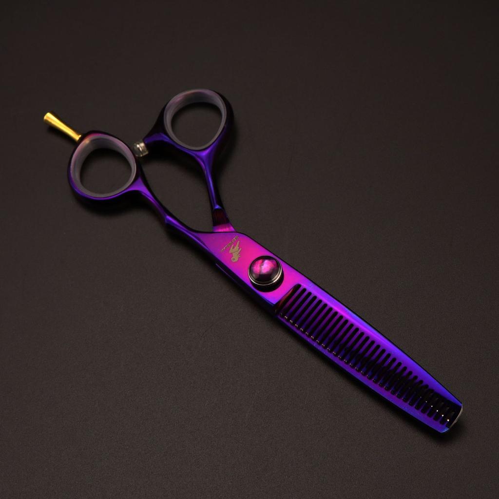 6.0 Inch Nimpson, Purple Single Tail, Hair Scissors, Hair Scissors, Flat Scissors, Bangs Scissors, Tooth Scissors, Thin
