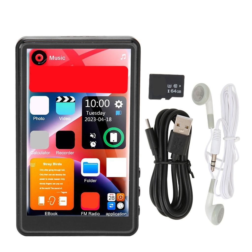 Portable MP3 Player 1000mAh Battery Bluetooth MP3 Player 4 Inch Full Multifunction Support Recording for Travel