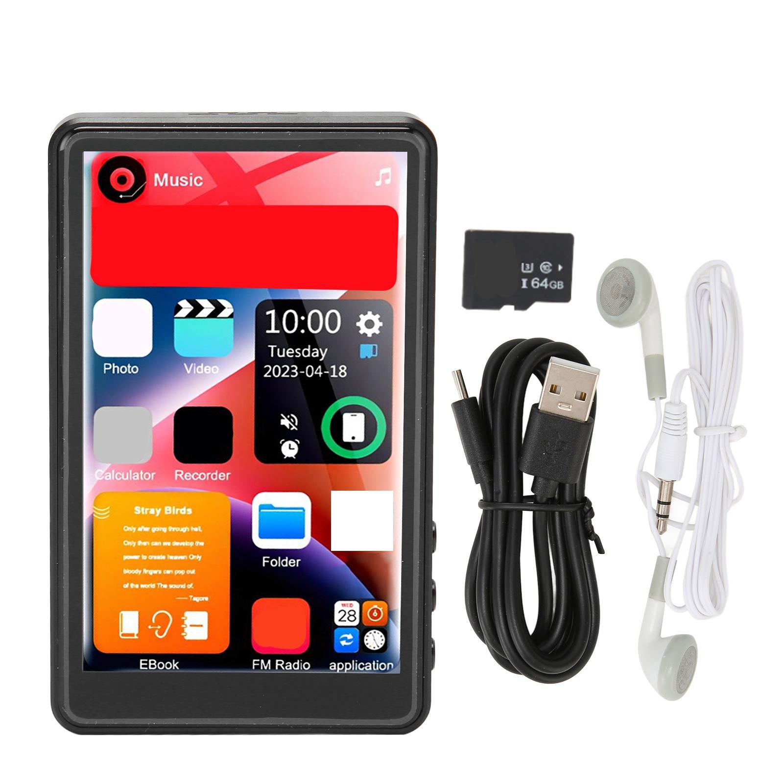 

Портативний MP3-плеєр з акумулятором 1000 мАг, Bluetooth MP3-плеєр, 4-дюймовий, багатофункціональний, підтримка запису, для подорожей