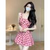 2024 Women's One-Piece Skirted Swimsuit: Conservative, Tummy-Control, Slimming Design for Vacation & Hot Spring Bathing, Anti-Exposure.