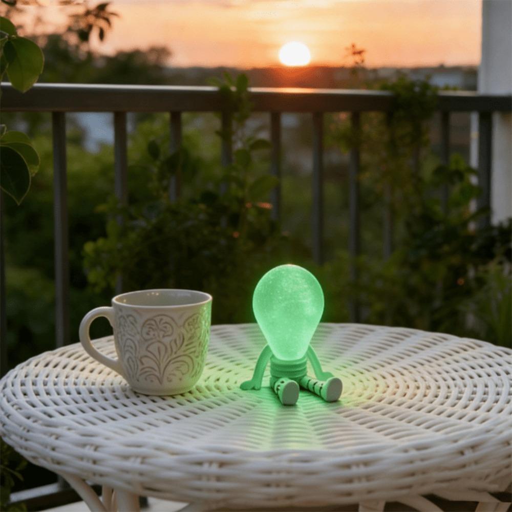 Glow-in-the-Dark Glowing Bulb Figurine Plastic Mini Bulb Statue Father'S Day