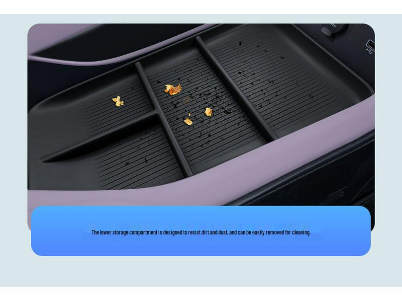 Dark Blue L06 Center Console Storage Box - Car Interior Armrest Modification Accessory