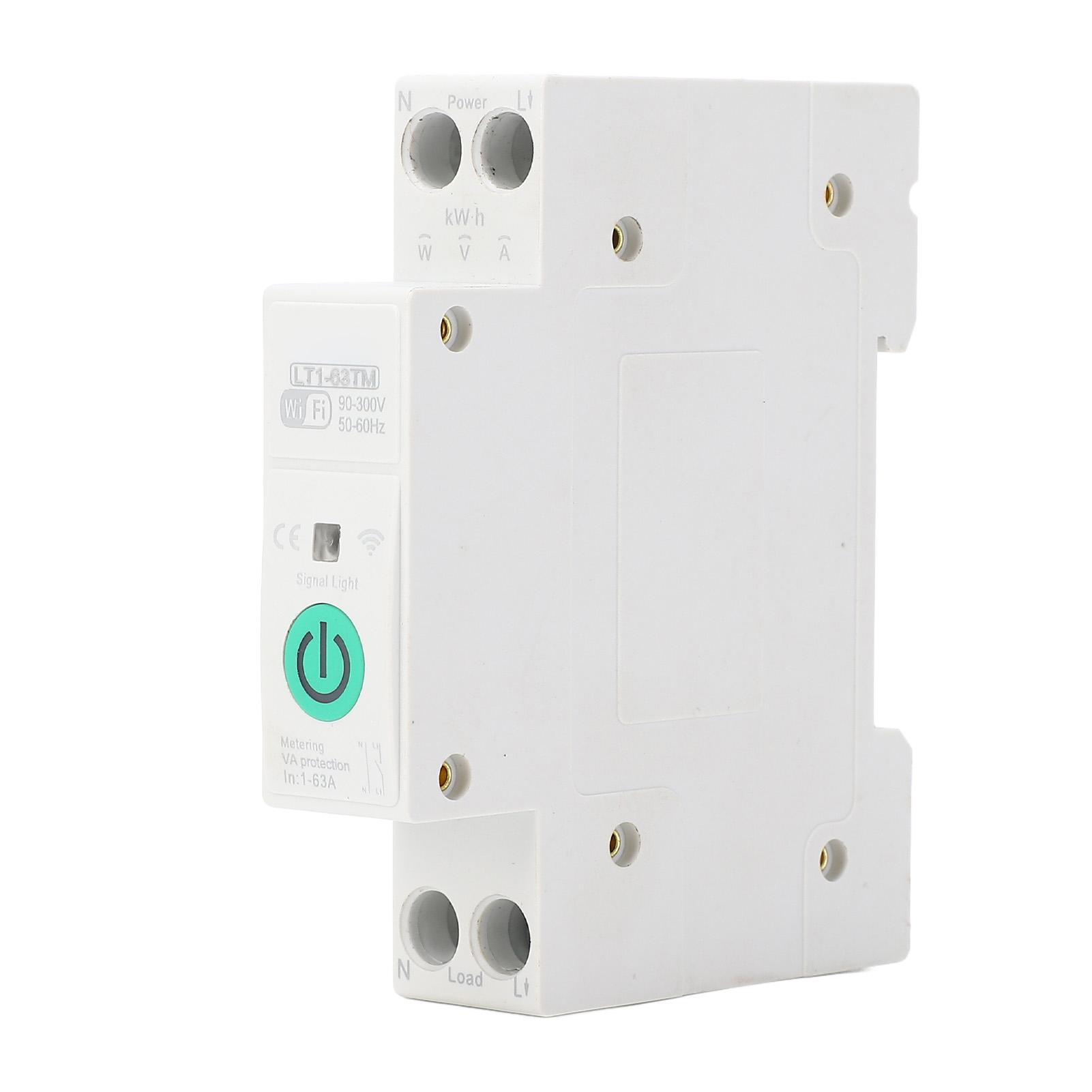 

Розумний WiFi автоматичний вимикач з вимірюванням, функцією таймерного перемикання та захисту, кріплення на DIN-рейку 35 мм, 1P