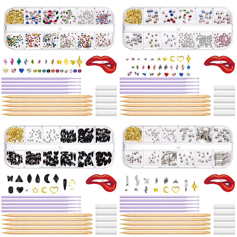 New 1Set Dental Tooth Gems Crystal Diamond Ornament Diy Tools Various Shapes Color Teeth Jewelry Denture Jewelry Decoration