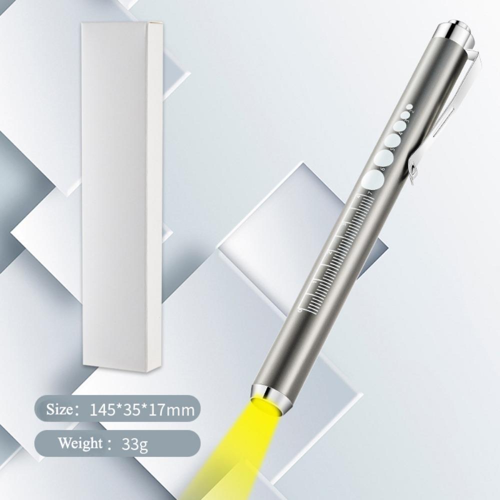 Portable LED Flashlight Work Light First Aid Pen Light with Pupil Gauge Measurements Doctor Diagnosis Pocket Light