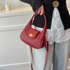 Simple Casual Fashionable Crossbody Tote Bag Vintage Half Moon Design Solid Color For Women Underarm Hobo Bag CLE