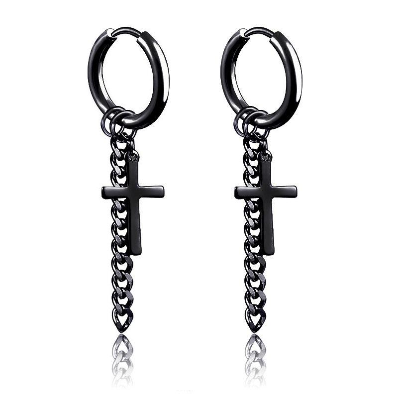 New Arrival Stainless Steel Stud Earrings Cross Star Scorpion Tassel For Women Men Fashion Hip Hop Ear Jewelry Gifts