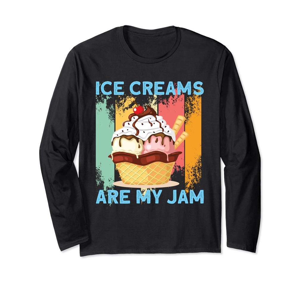 Ice Cream Scoop I Ice Cream Are My Jam I Ice Cream Kids Summer Long Sleeve T-Shirt