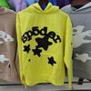 Mens Oversized Hooded Sweatshirt With Spiderweb Print Thick Fleece-Lined Cotton Pullover Casual Streetwear