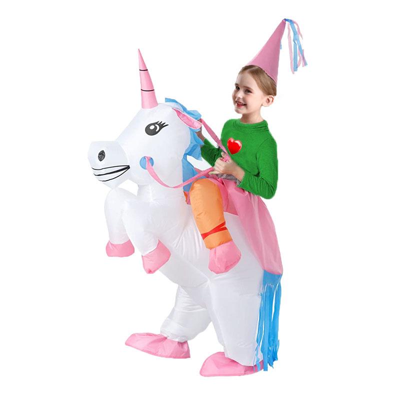 Cross-border Inflatable Unicorn Costume: Seven-color Pegasus Riding Outfit for Halloween Parent-child Fun One Size