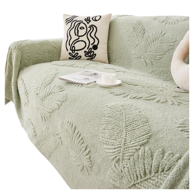 Shu Bomull Fløyel Tredimensjonalt Preget Sofahåndkle Fullt Dekke Klut Ins Stil Vinter Varmt Sofatrekk Altomfattende Universelt Dekke Teppe