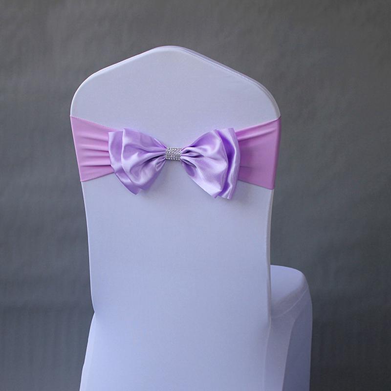 Chair Sash Satin Chair Sash Lycra Bow Tie Wedding Banquet Hotel Party Decoration