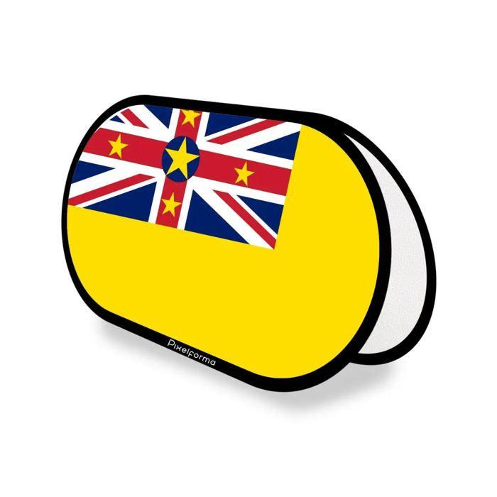 Drapeau - Niue - Ovale - 70 x 120 cm - Polyester - Impression recto/verso